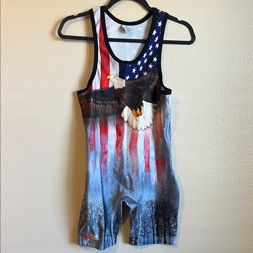 Isaiah 40 Eagle Patriotic Wrestling Singlet